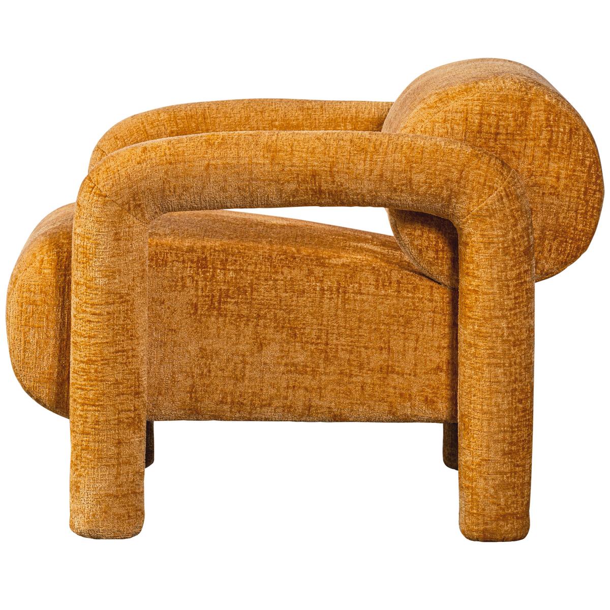 Sessel Lenny Goldfarben - Goldfarben, Design, Textil (76/65/82cm) - Livetastic