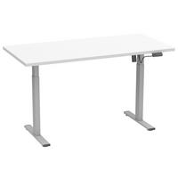SCHREIBTISCH E-LONA - Weiss/Silberfarben, Design, Holzwerkstoff/Metall (110/50/71cm) - MID.YOU