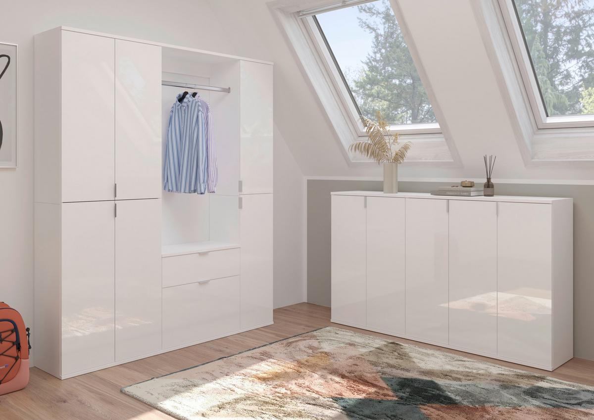Komoda Projekt X - bijela visoki sjaj, Moderno, drvni materijal (183/99/34cm) - Modern Living