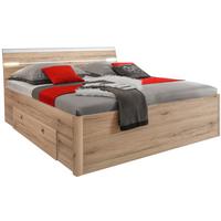 Ágykeret Ágyneműtartóval Mars - tölgyfa/fehér, Modern, faalapú anyag (160/200cm)
