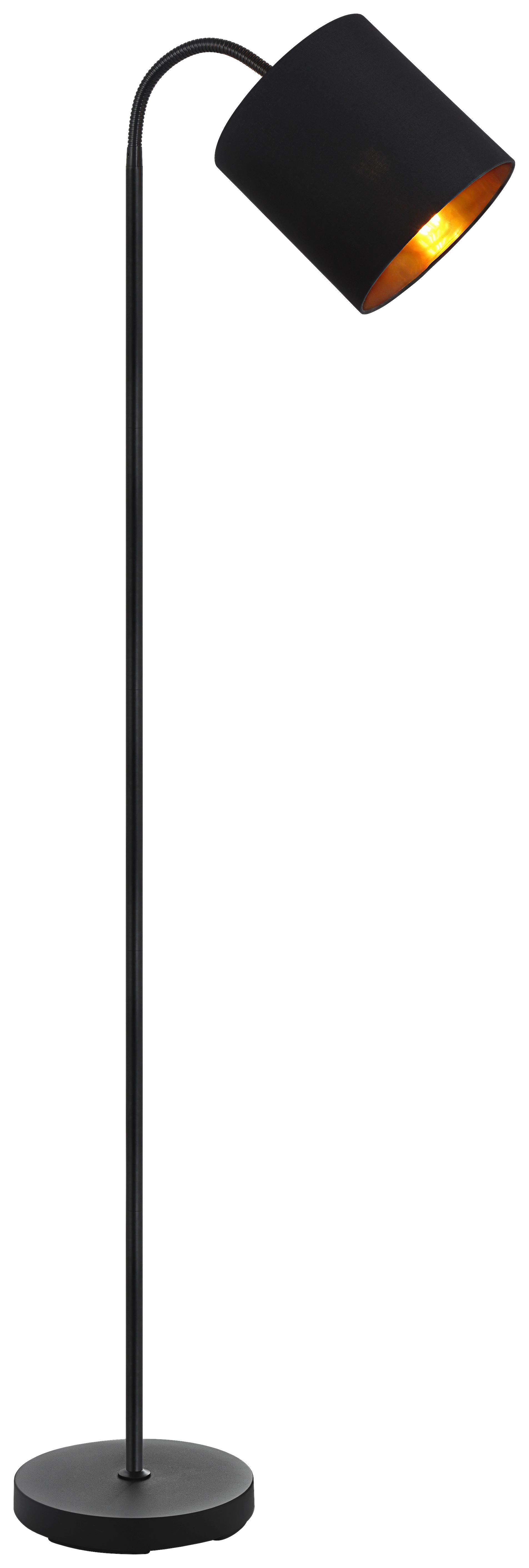 Podna Svjetiljka Goldi - zlatne boje/crna, Modern, tekstil/metal (22/20/173cm) - Modern Living