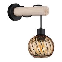Stenska Svetilka 15534w - črna/naravne barve, Natur, kovina/steklo (13/27/30cm) - Globo