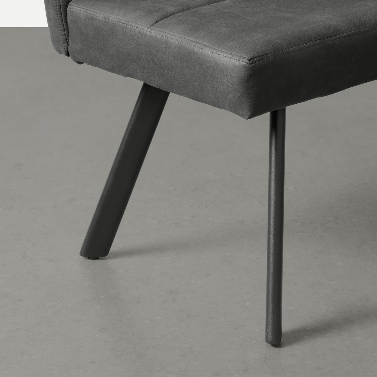 Eckbank Cooper Grau - Schwarz/Grau, MODERN, Textil/Metall (190/85/150cm) - Mömax
