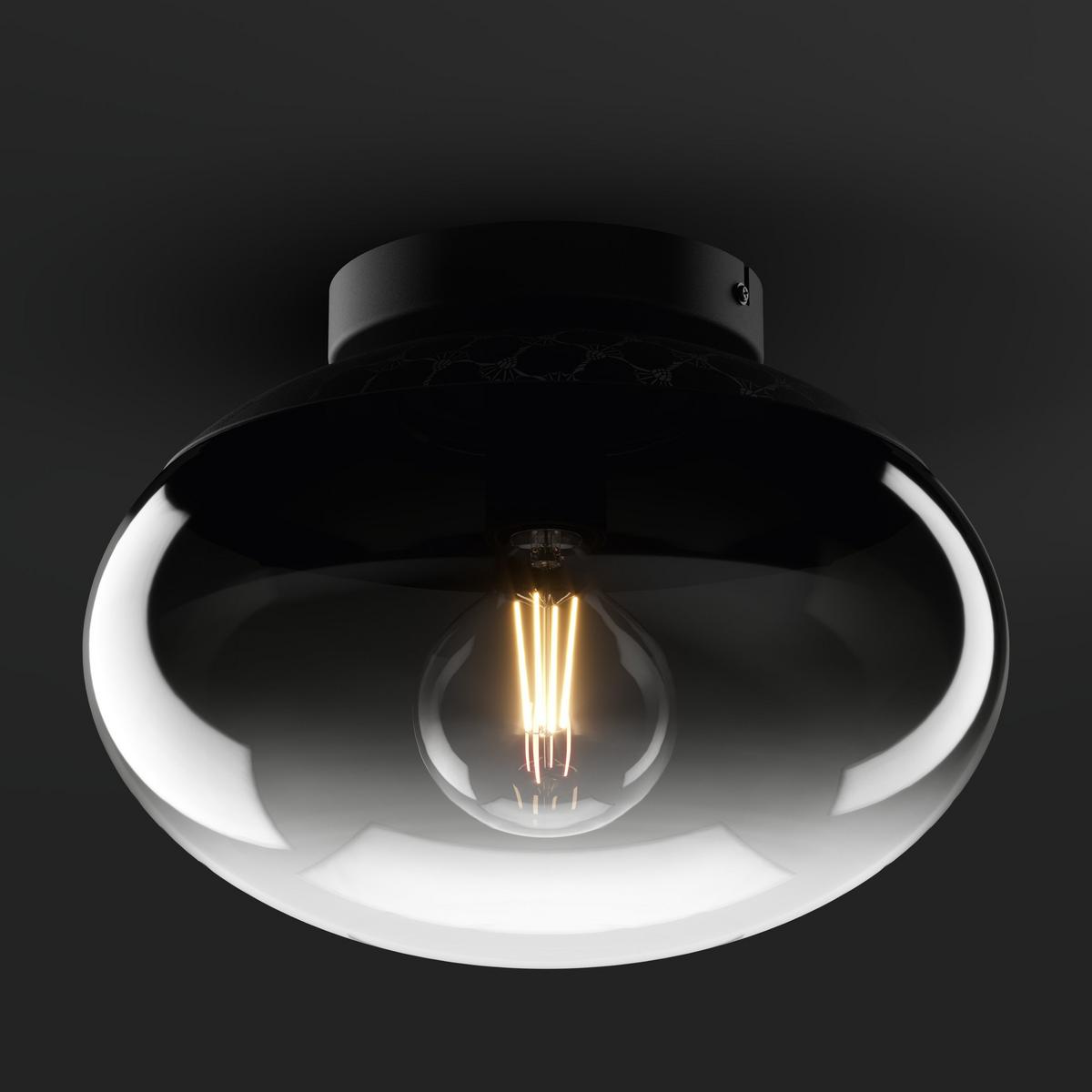 LAMPA SUFITOWA 34225* CURVE LIGHTS JOOP! - czarny/przezroczysty, Lifestyle, metal/szkło (28/24,5cm) - Joop!