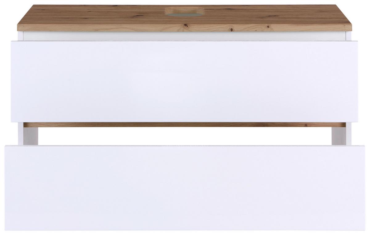 Omarica Za Pod Umivalnik Marbella, Bela, Hrast - bela, Moderno, leseni material/keramika (100/64,5/47cm) - Mömax