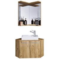 Kopalnica Vilosa, Hrast - bela/medeni hrast, Moderno, leseni material/keramika (50/42/50cm) - MID.YOU