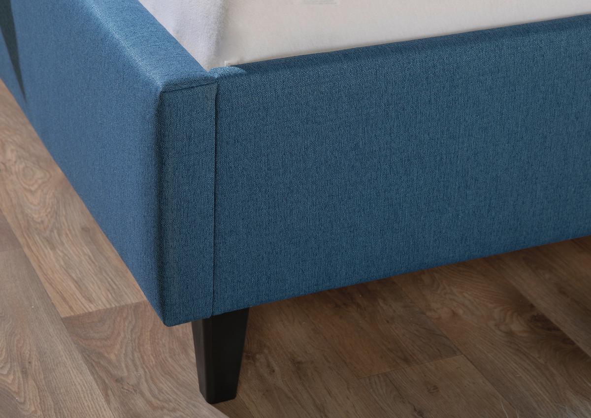 Polsterbett Aiken Blau ca. 180x200 cm - Blau/Schwarz, MODERN, Holz/Textil (180/200cm) - Livetastic