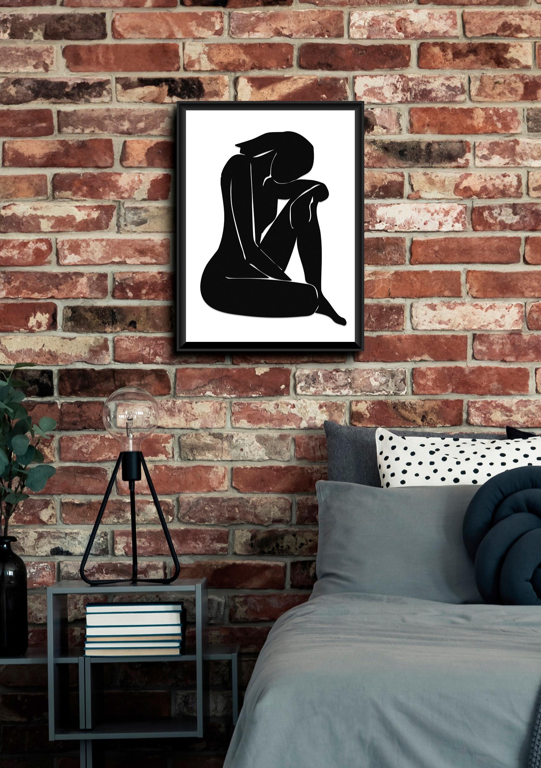 Bild Nero Schwarz/Weiss ca. 30x40cm - Weiss/Schwarz, Papier/Holzwerkstoff (30/40cm) - Modern Living