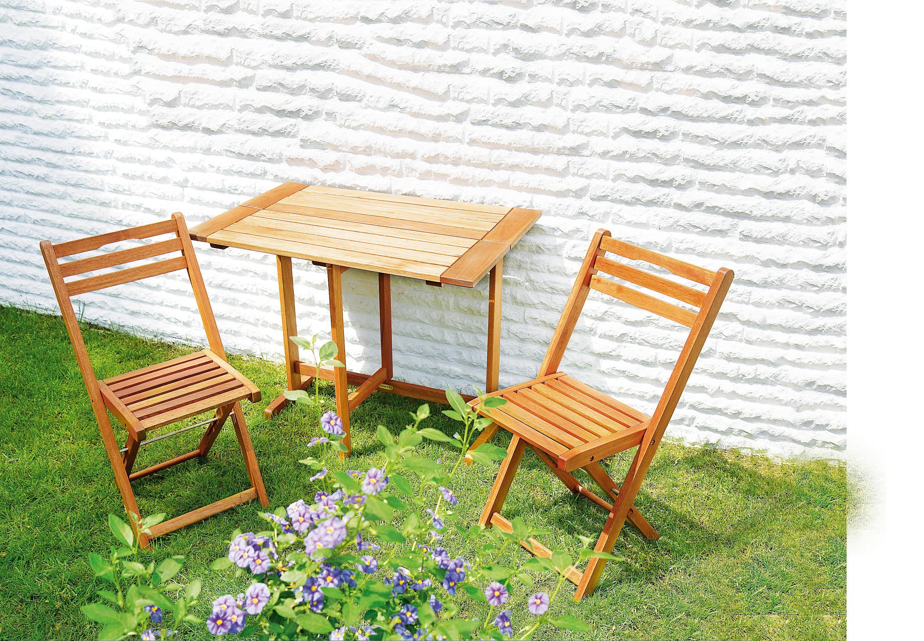 Gartenklapptisch Porto aus Eukalyptus ca. 90x72x60cm - Naturfarben, KONVENTIONELL, Holz (90/72/60cm) - Gardenson