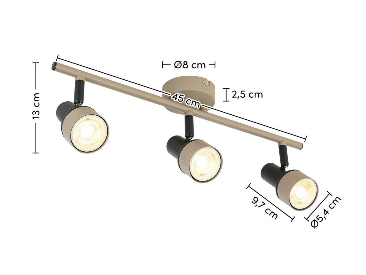 Reflektor Simba - črna/peščene barve, Romantika, kovina/umetna masa (45/9,7/13cm) - Mömax