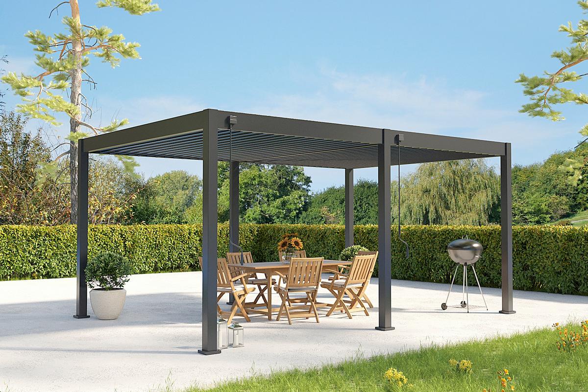 Pergola Superior, Antracit, 3,6x5,3m - antracit, Basics, kovina (360/255/530cm) - Gardenson