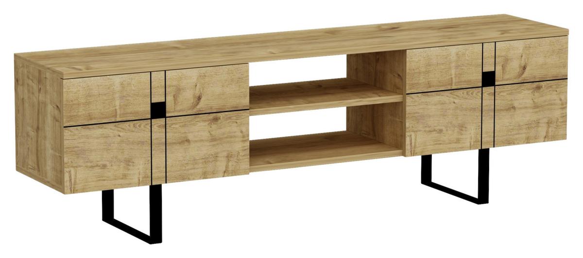 LOWBOARD ZEUS TV-SCHRANK - Eichefarben/Walnussfarben, Design, Holzwerkstoff (160/50/35cm) - Livetastic