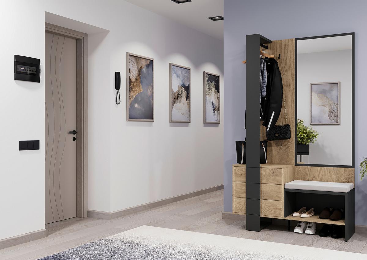 PRZEDPOKÓJ SILENT - kolor dębowy/antracytowy, Konventionell, materiał drewnopochodny (115/200/41,6cm) - Carryhome
