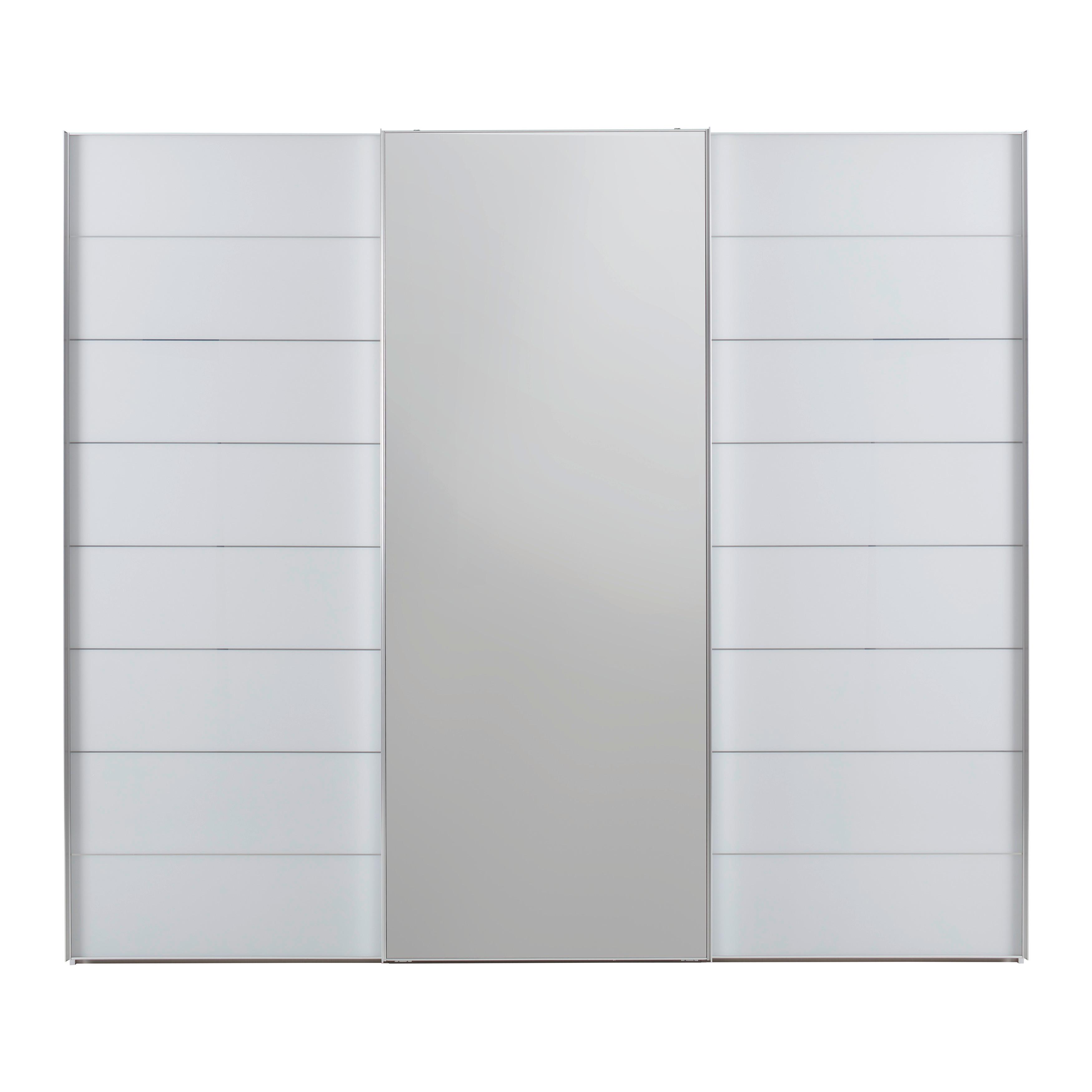 Schwebetürenschrank Sonate Como in Grau - Chromfarben/Grau, Glas/Holzwerkstoff (298/222/68cm) - Premium Living