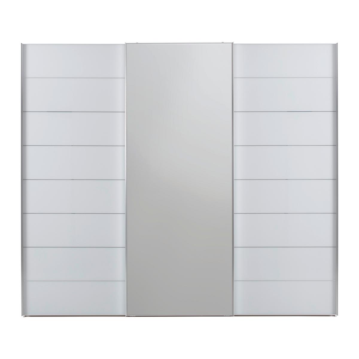 Schwebetürenschrank Sonate Como in Grau - Chromfarben/Grau, Glas/Holzwerkstoff (298/222/68cm) - Premium Living