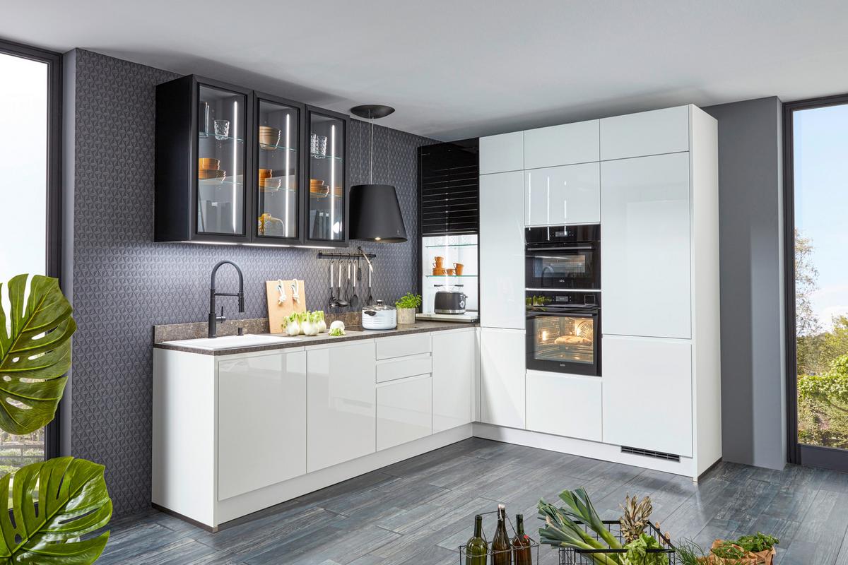 Eckküche Alphalack in Weiß - Weiß, KONVENTIONELL, Holzwerkstoff (296/227,5cm) - Nolte Küchen