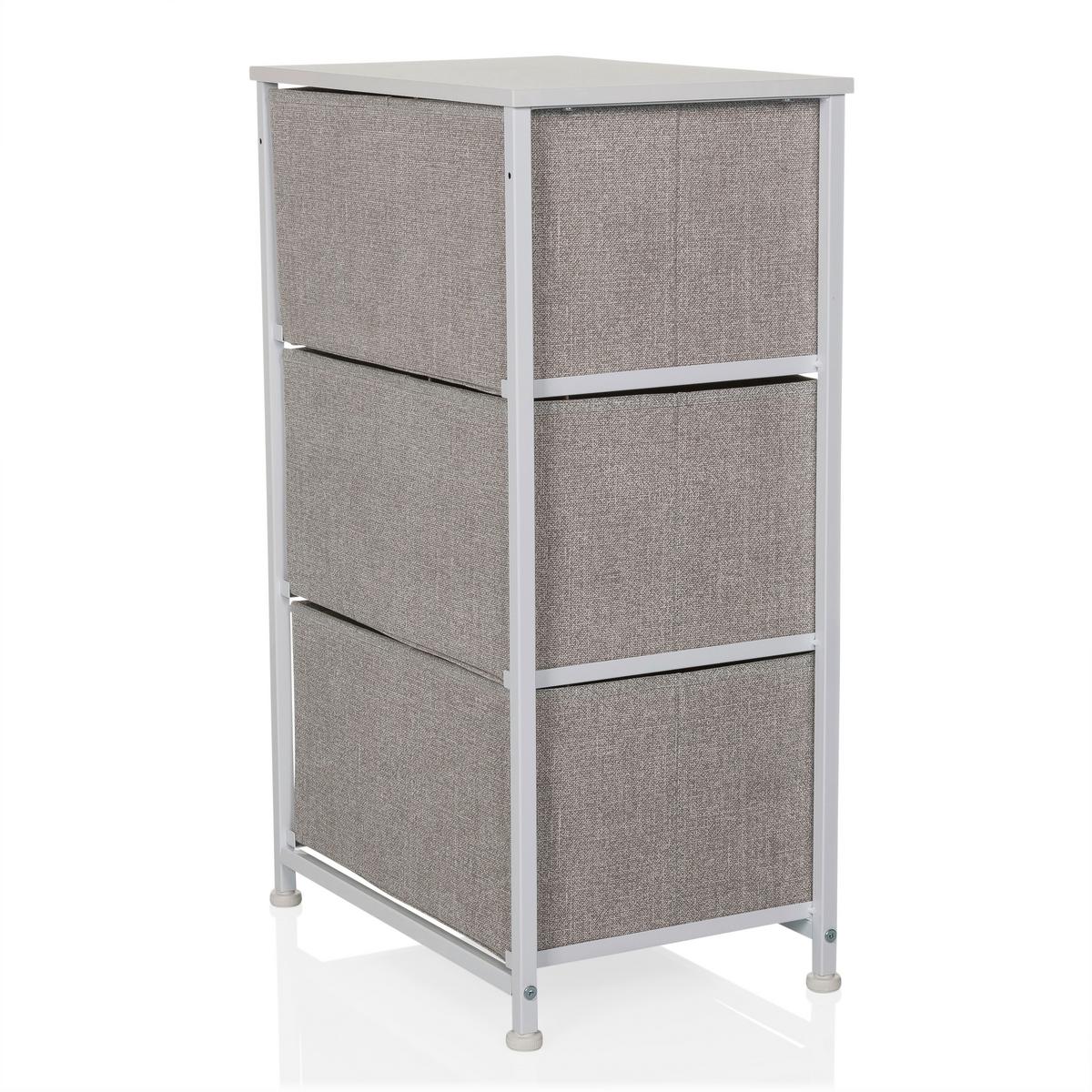 Komoda Foldress M, Siva - siva, Moderno, umetna masa/tekstil (45/73/30cm) - MID.YOU