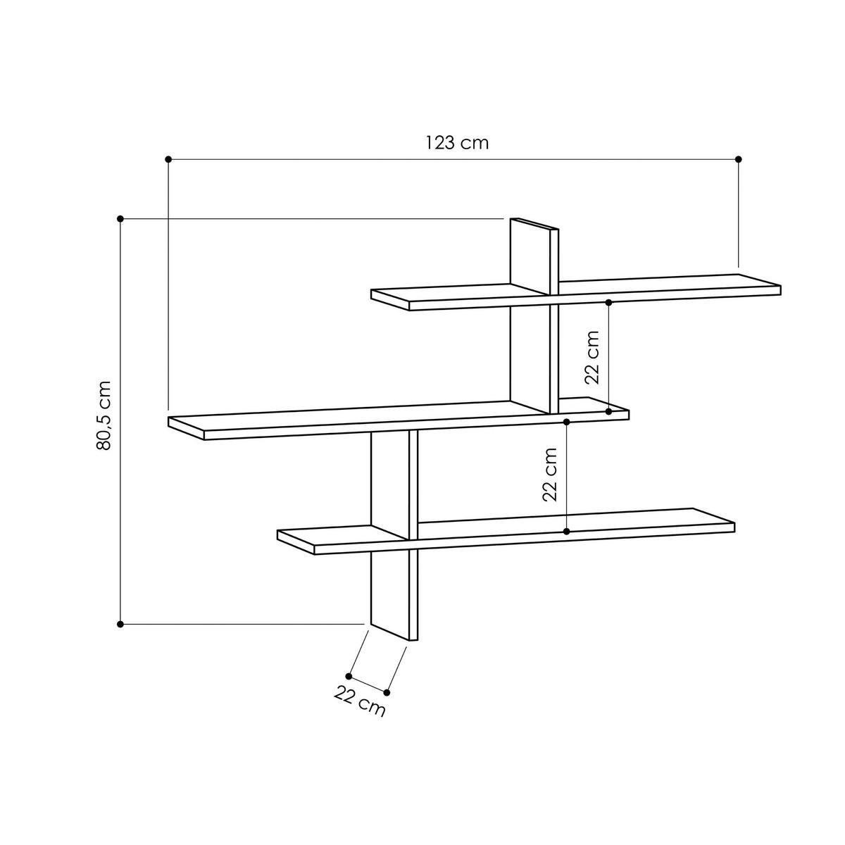 Stenska Polica Leo - temno rjava, Design, leseni material (123/81/22cm) - Livetastic