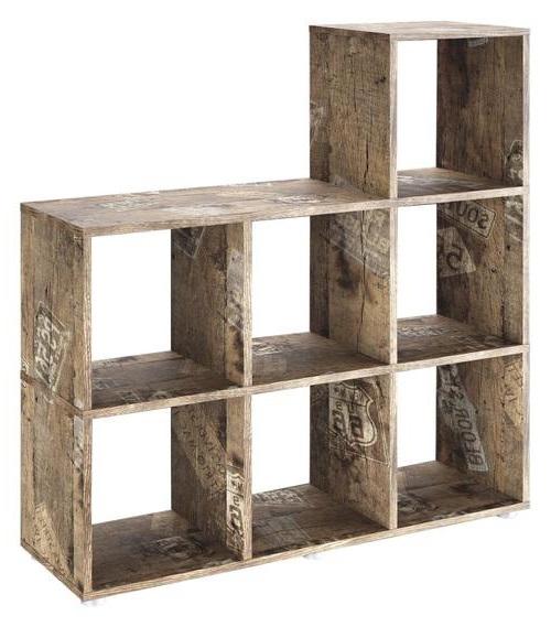 Regal "Pisa" , eiche - Eichefarben/Schwarz, Basics, Holzwerkstoff/Kunststoff (104,3/106,3/33cm) - MID.YOU