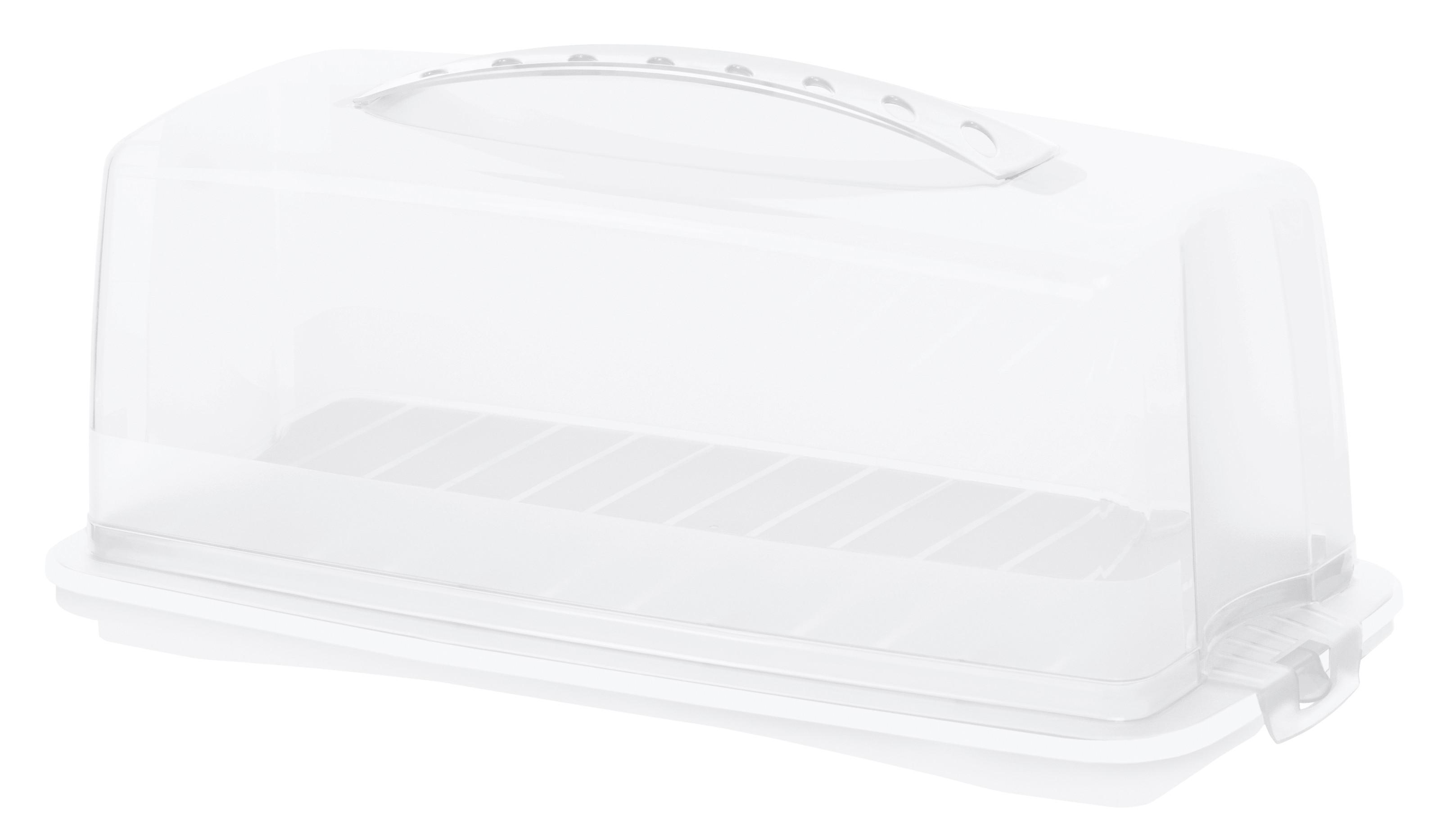 POJEMNIK DO TRANSPORTU CIASTA FRESH - biały/przezroczysty, Basics (36/16,5/16,5cm) - Rotho