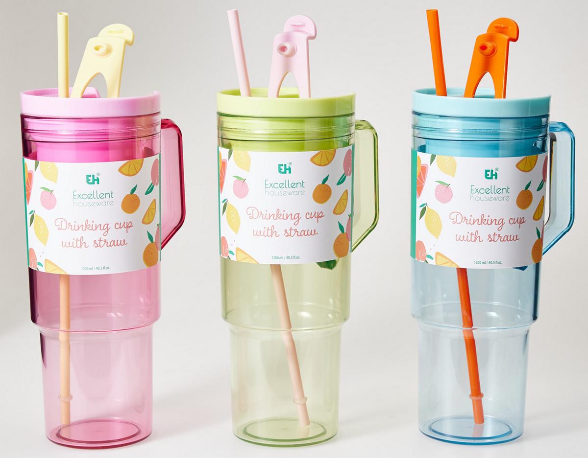 Szívószálas Pohár Meg - (9,8/26,3cm)