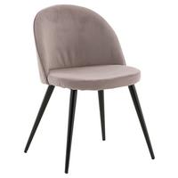 STUHL-SET VELVET - Pink/Schwarz, Design, Textil/Metall (57/76,5/50cm) - Livetastic