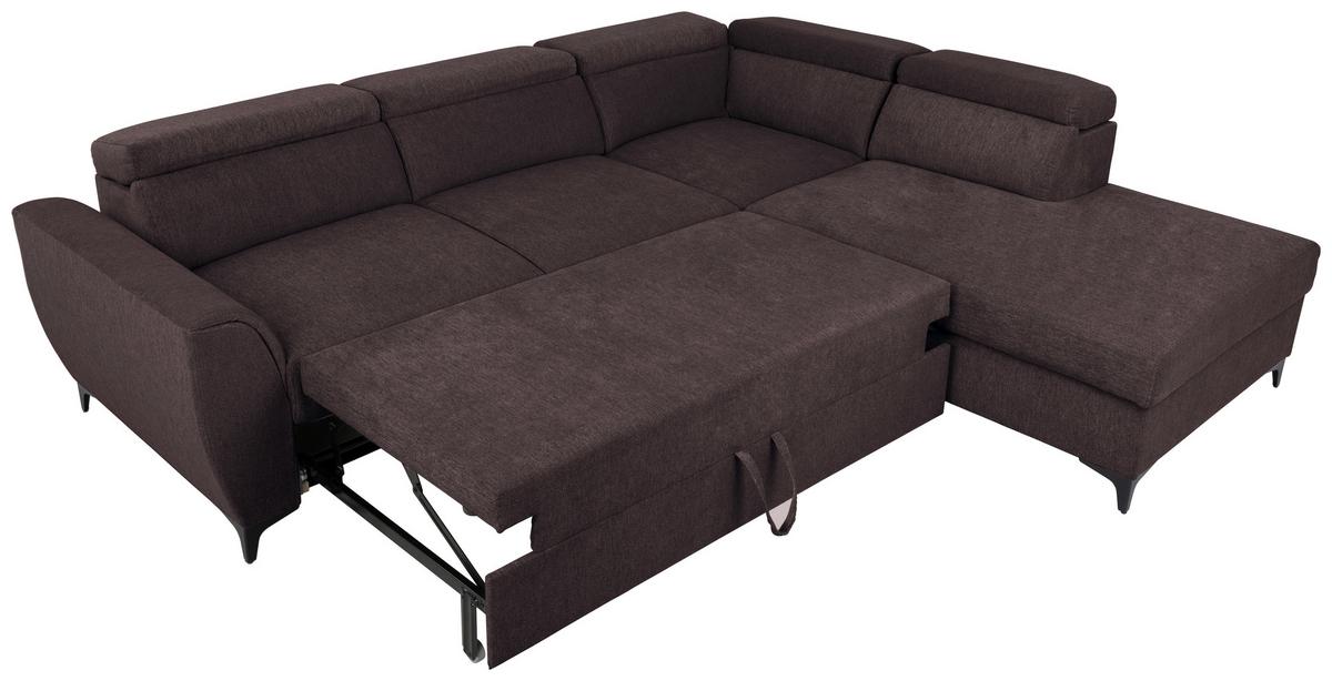 Kutna Garnitura Lapis - tamno smeđa/crna, Konvencionalno, tekstil/metal (255/217cm) - Modern Living