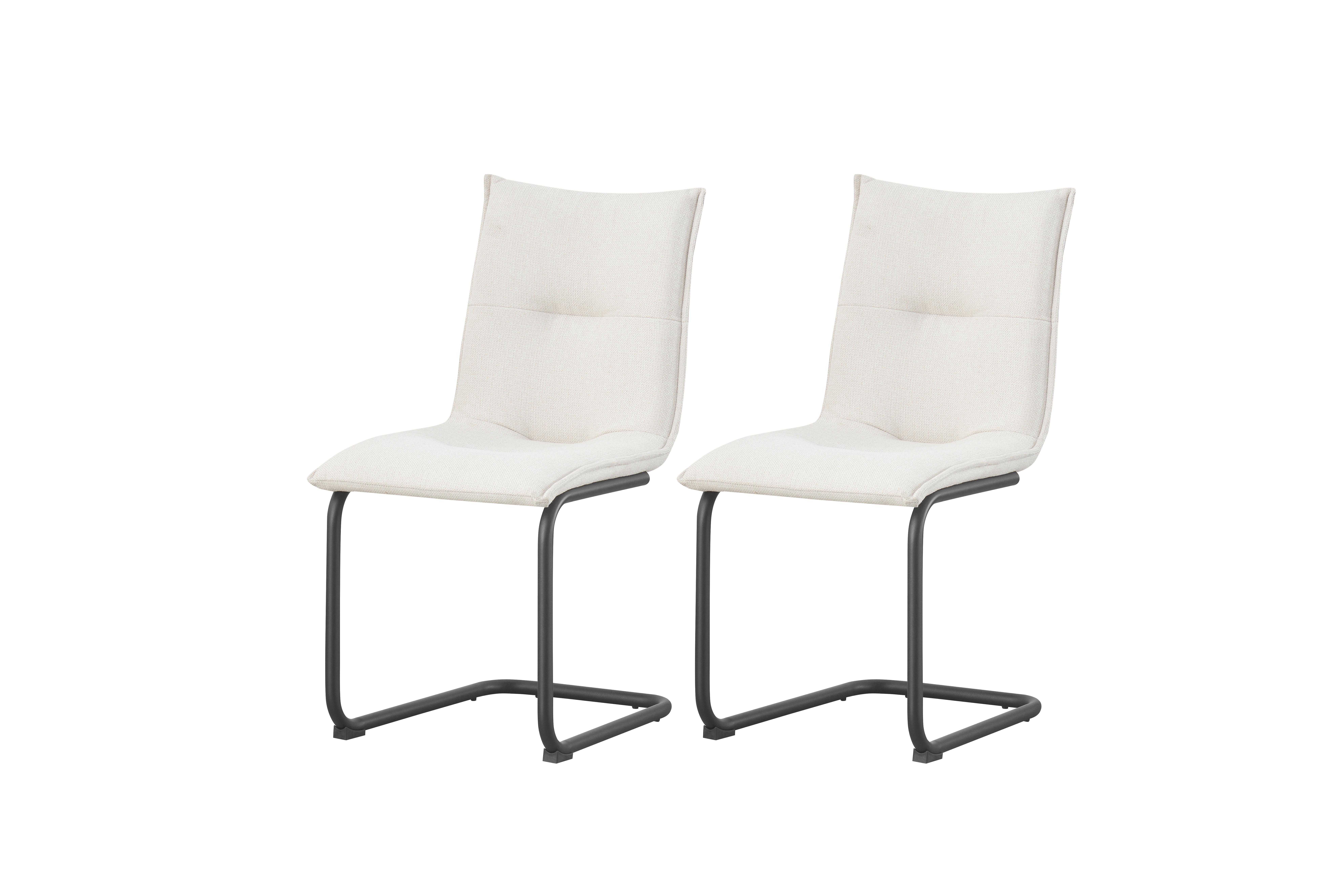 SCHWINGSTUHL-SET SONJA - Creme/Schwarz, Modern, Textil/Metall (46/89/57cm) - MID.YOU