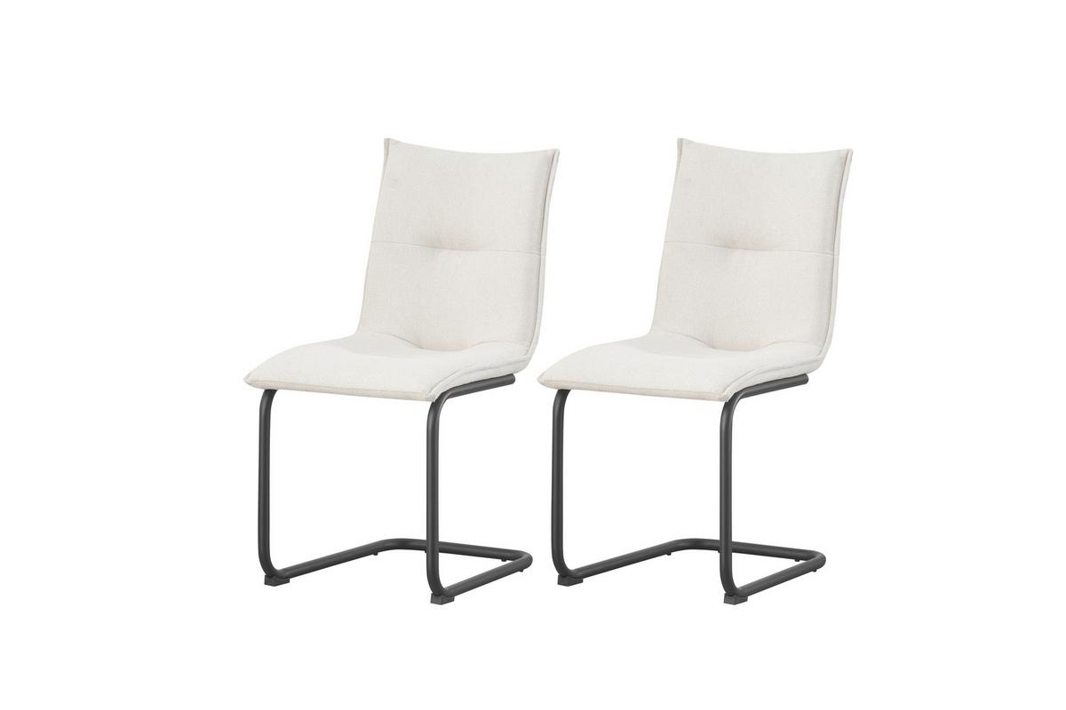 SCHWINGSTUHL-SET SONJA - Creme/Schwarz, Modern, Textil/Metall (46/89/57cm) - MID.YOU