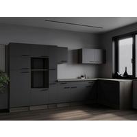 Kotna Kuhinja Brez Aparatov Oliver, 370x172cm - črna/siva, Design, kovina/leseni material (370/172cm) - Respekta