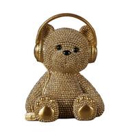 Dekor Medve Teddy - aranyszínű, műanyag (10/8/13,2cm)