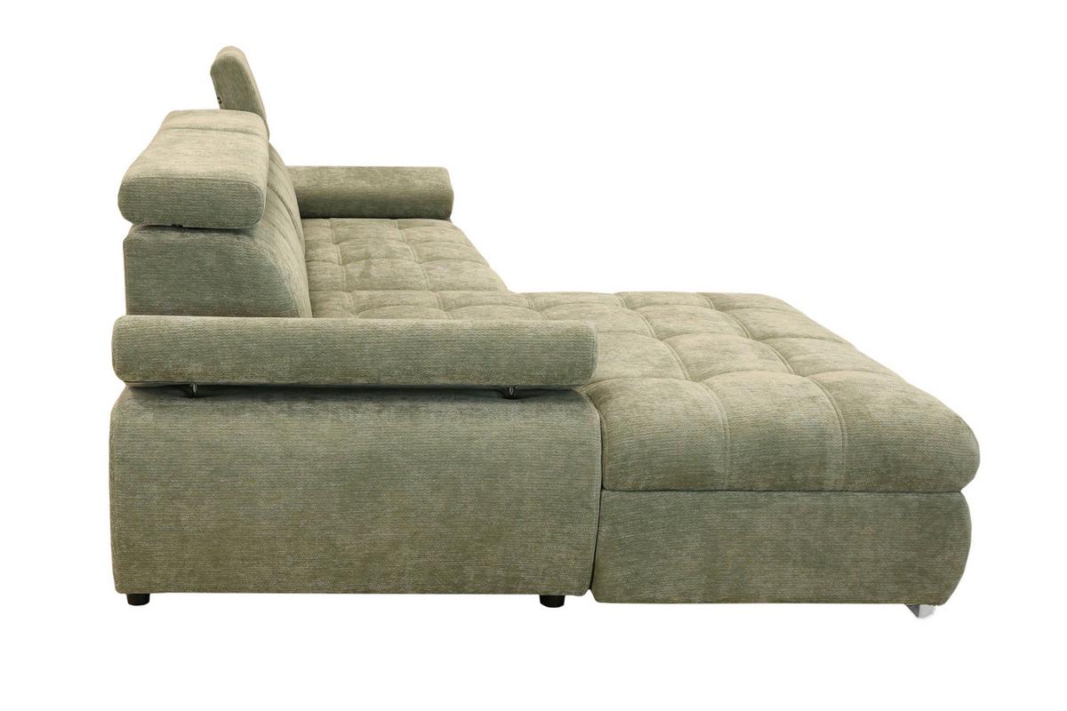Colțar Vegas - verde salvie, Design, lemn/textil (173/294cm) - Modern Living