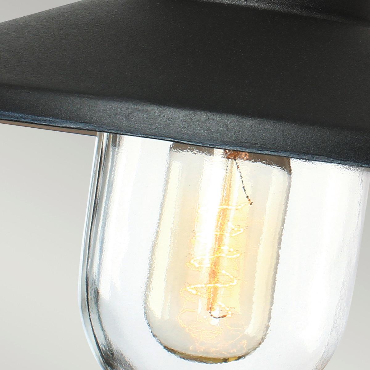 Kültéri Falilámpa Klampenborg-Bk - fekete, Konventionell, üveg/fém (42/27,5/25,5cm) - Elstead Lighting