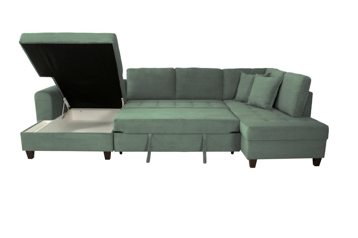 Kutna Garnitura Moritz - zelena, Trend, tekstil (155/324/178cm)