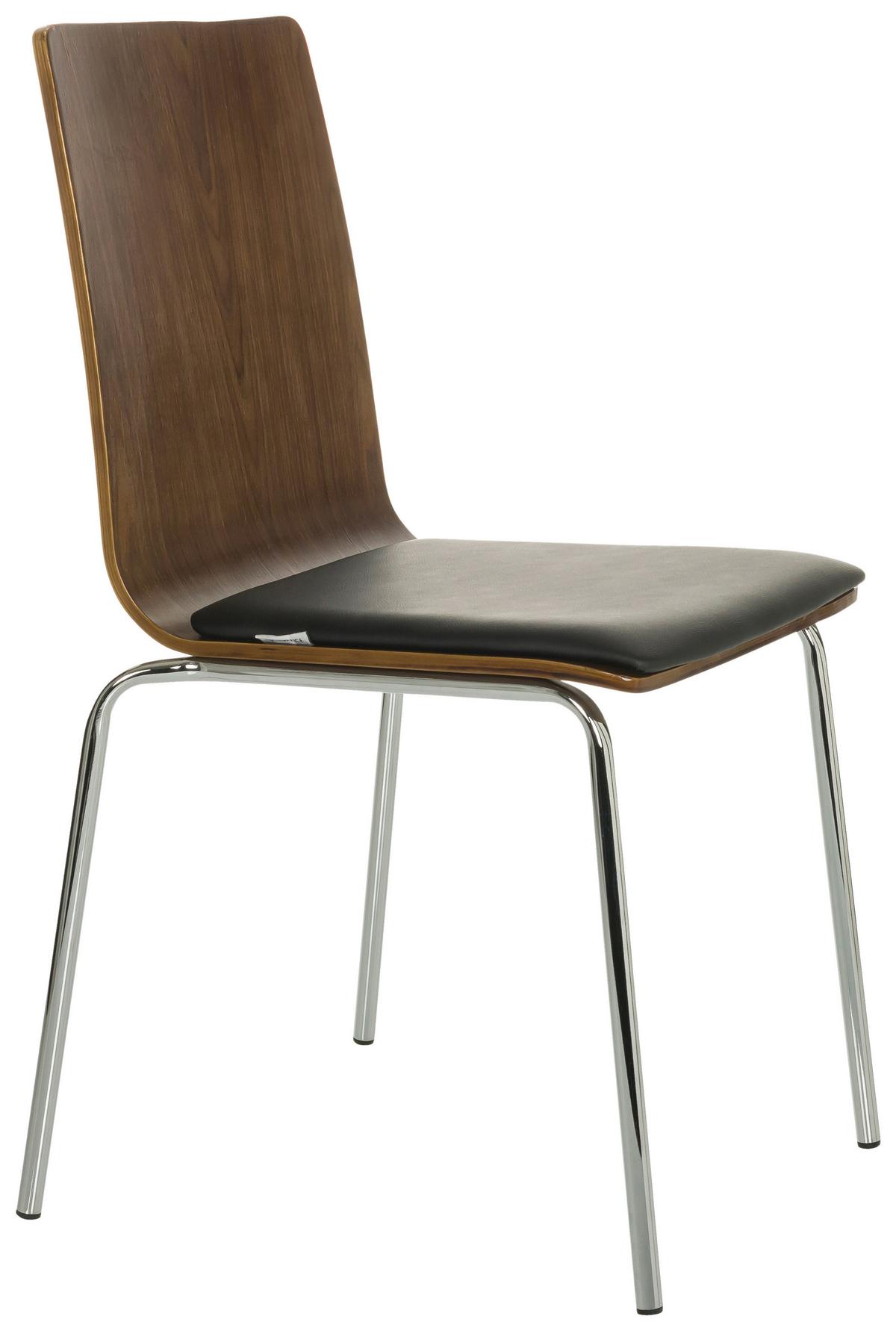 Konferenčni Stol Peria, Oreh, Črna - srebrne barve/črna, Basics, kovina/les (50/86/55cm) - MID.YOU