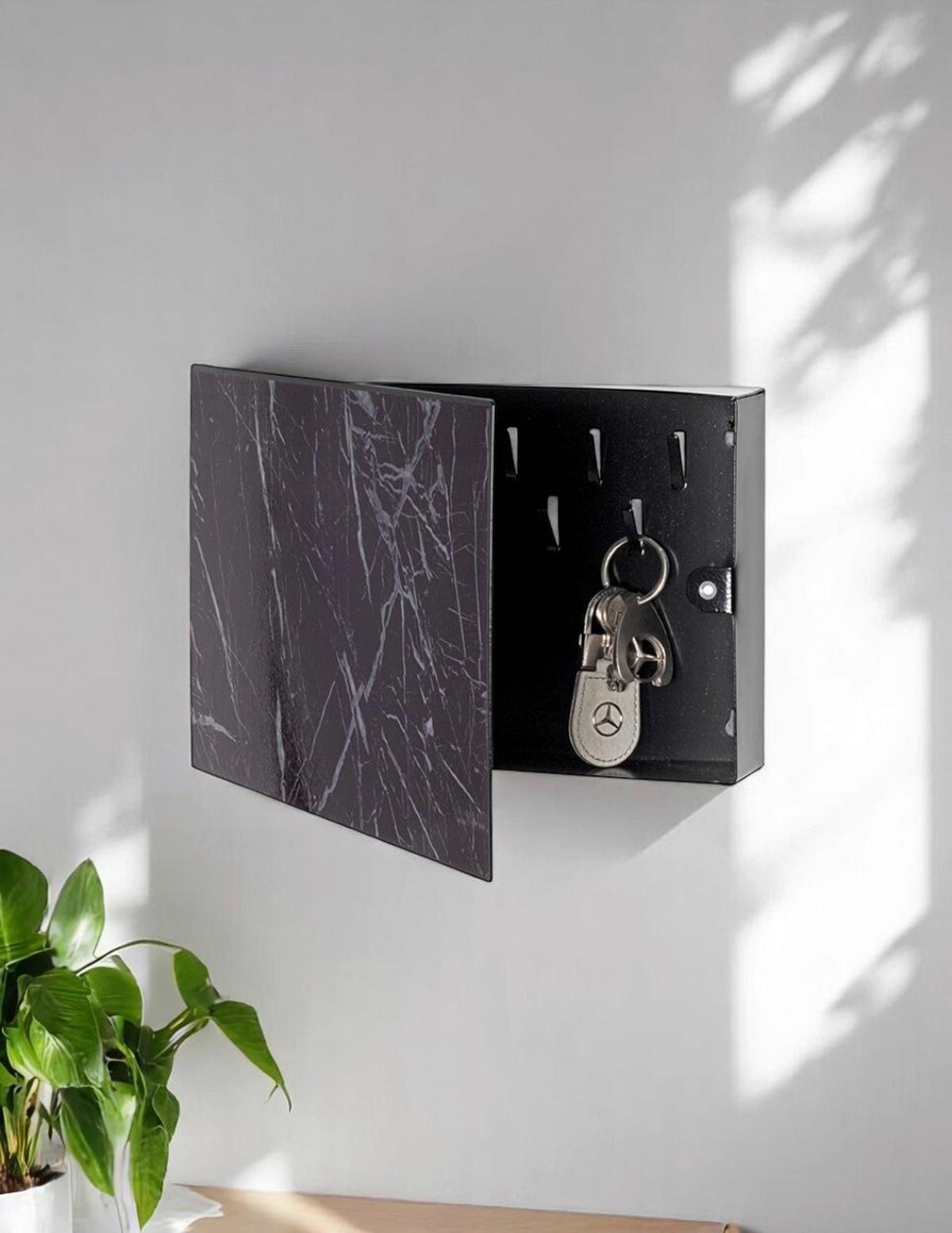 Ormarić Za Ključeve Merry - crna, Trendi, metal (28/19/4cm) - Modern Living