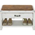 Garderobenbank in Anthrazit/Weiß - Anthrazit/Braun, LIFESTYLE, Holzwerkstoff/Metall (72/42/38cm) - MÖMAX modern living