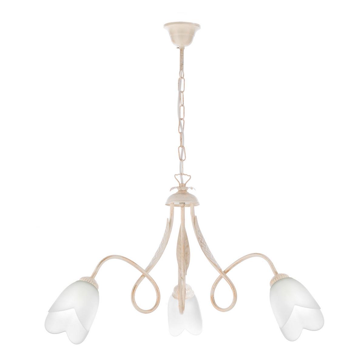 Kronleuchter Doppia Giro Bronzefarben max. 6 Watt - Bronzefarben, KONVENTIONELL, Glas/Metall (65/82cm)