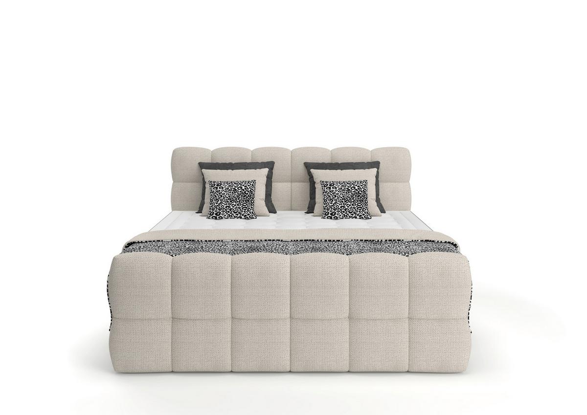 Boxspring Krevet Brisbane - crna/krem, Trend, drvni materijal/drvo (180/200cm) - Premium Living