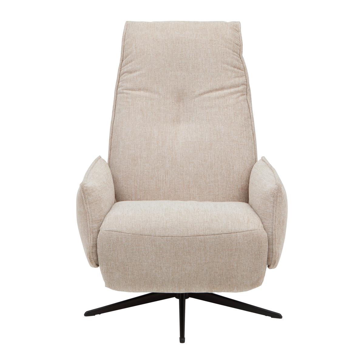 Relaxsessel Venezia Beige - Beige/Schwarz, MODERN, Textil/Metall (76/103/86cm)