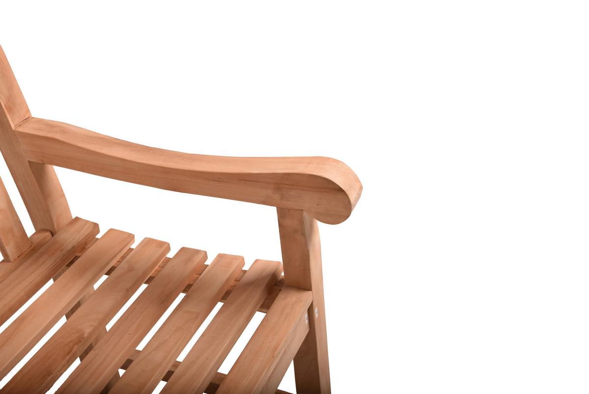 Gartenbank Pantar Teak 2-Sitzer - Braun/Teakfarben, MODERN, Holz (66/92/120cm) - Gardenson