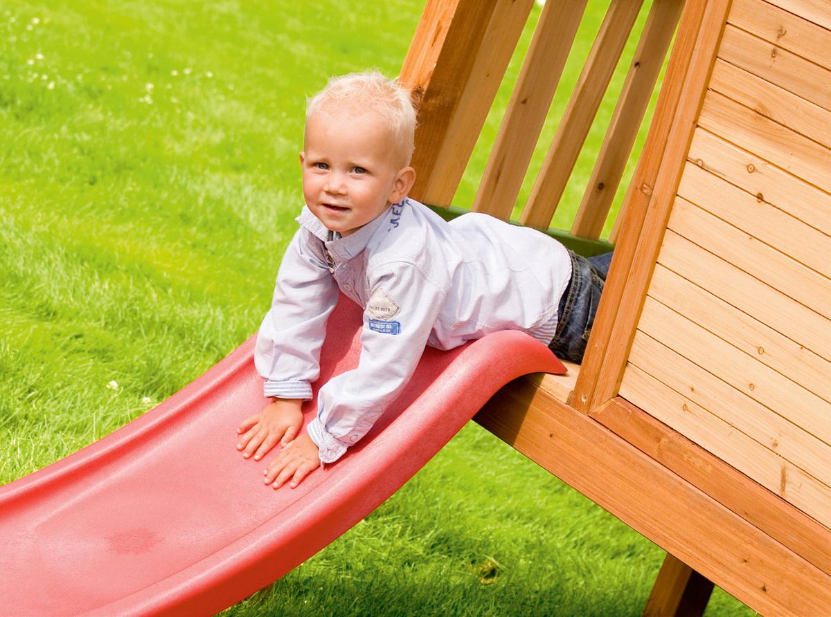 Spielhaus Axi Robin aus Zedernholz - Rot/Braun, Trend, Holz (262/203/157cm) - Ambia Garden