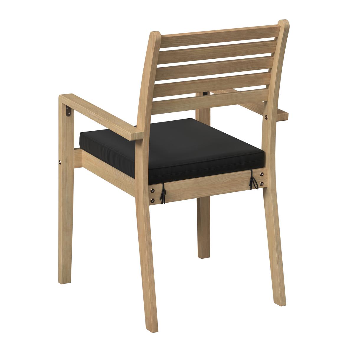 KOMPLET OGRODOWY ZE STOŁEM TABEA - antracytowy/kolor drewna tekowego, Modern, drewno/tkanina (90/65/75/82/90/62cm) - Ambia Garden