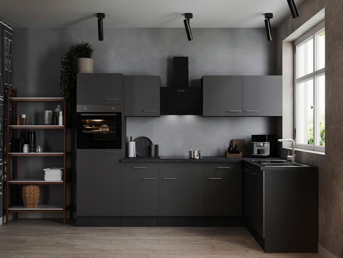 Kotna Kuhinja Z Aparati Oliver, 280x172cm - srebrne barve/siva, Design, kovina/leseni material (280/172cm) - Respekta