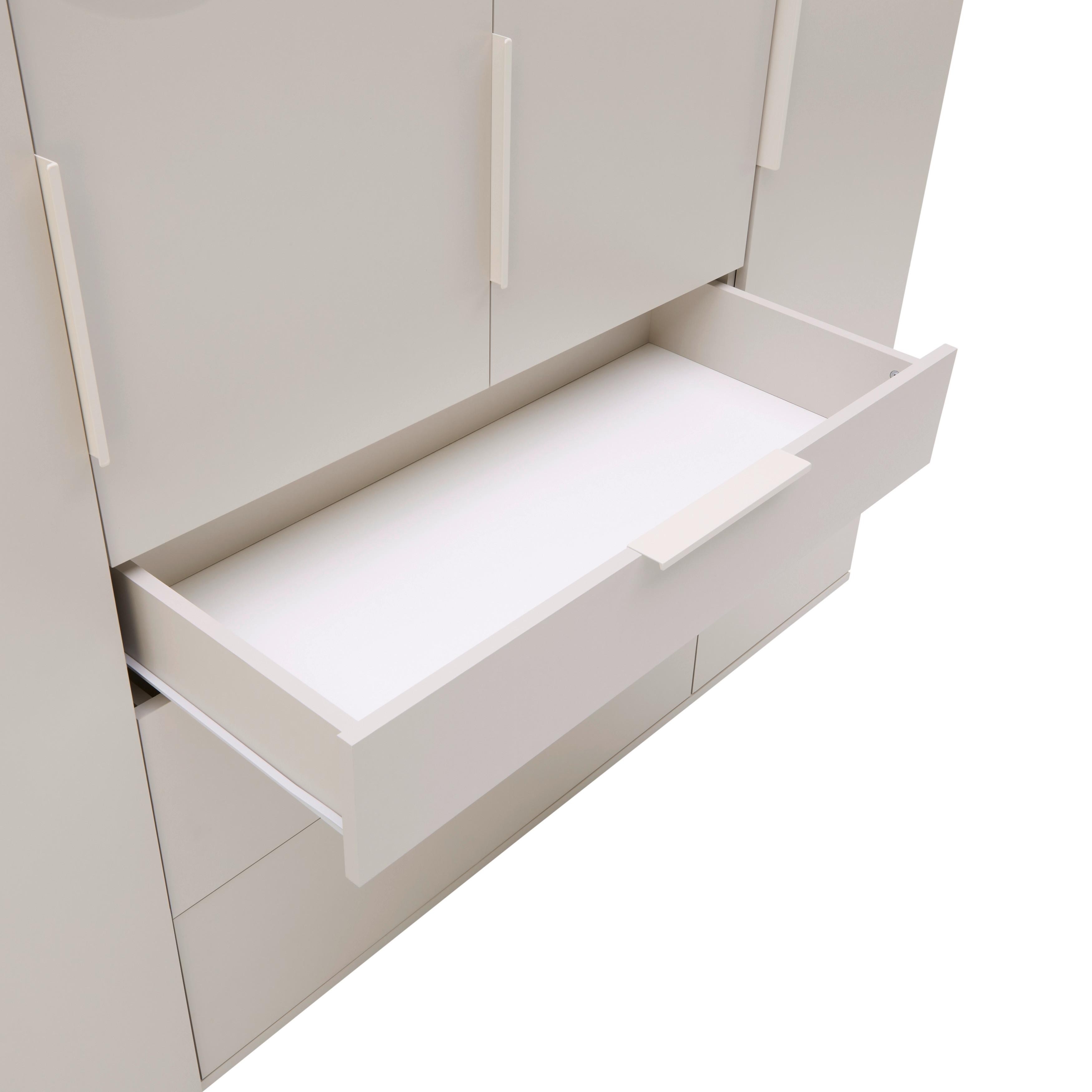 GARDEROB MED GÅNGJÄRNSDÖRRAR DUNE 6 -EXKLUSIV- - kashmir, Modern, metall/trämaterial (180/197/55cm) - Mömax