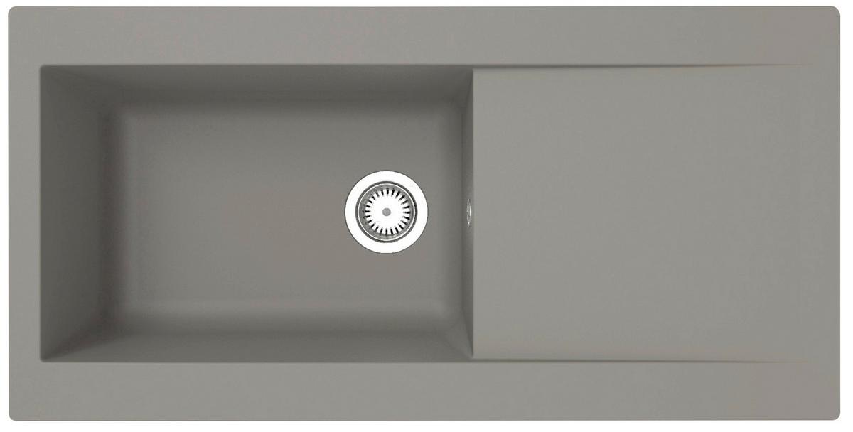 Spüle Respekta Denver 100X501BG Grau - Grau, Trend, Glas/Kunststoff (100/19,8/50cm) - Respekta