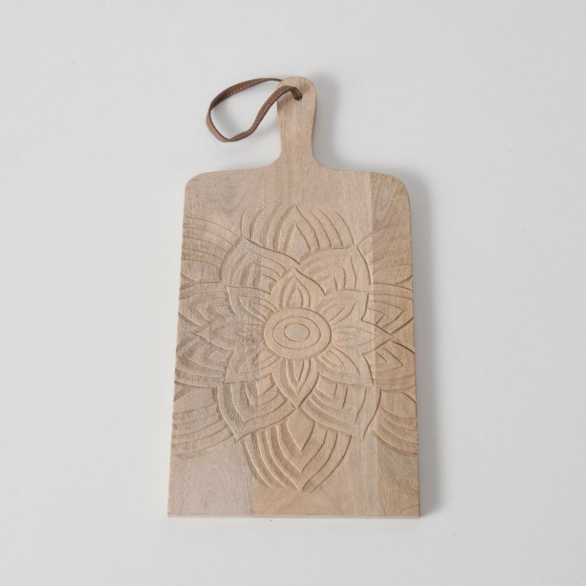 Dekotablett Mandalia I in Naturfarben - Naturfarben, Basics, Holz (50/2/25cm) - Modern Living