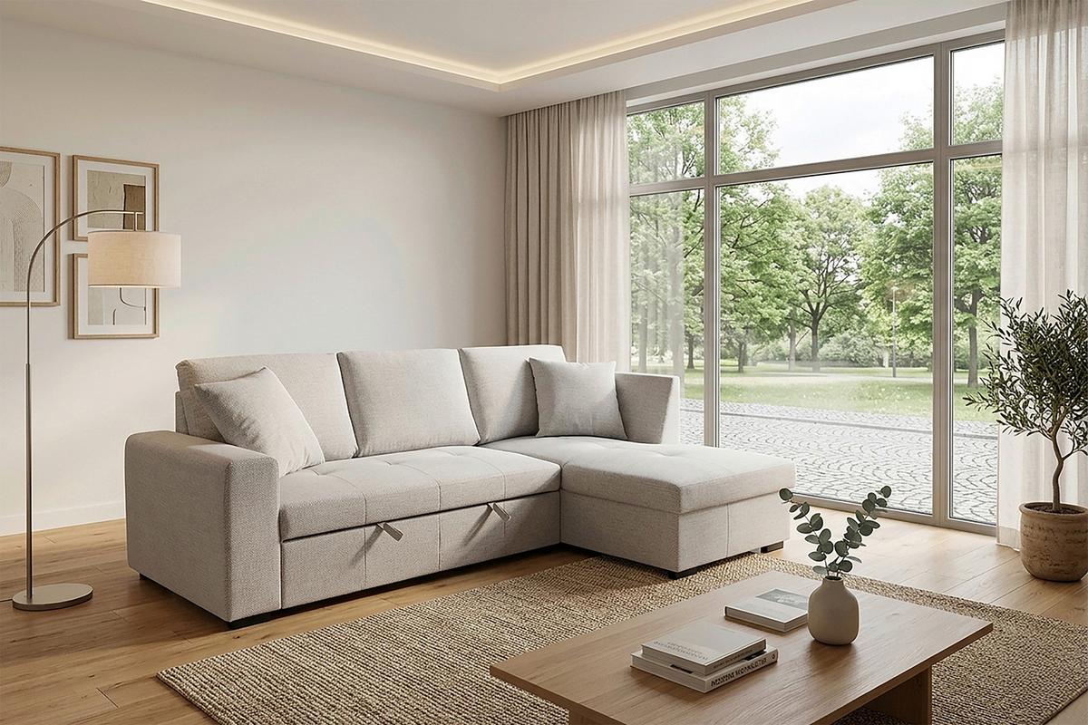 Kutna Garnitura Lukas - srebrne boje, Trend, tekstil (239/158cm) - Modern Living
