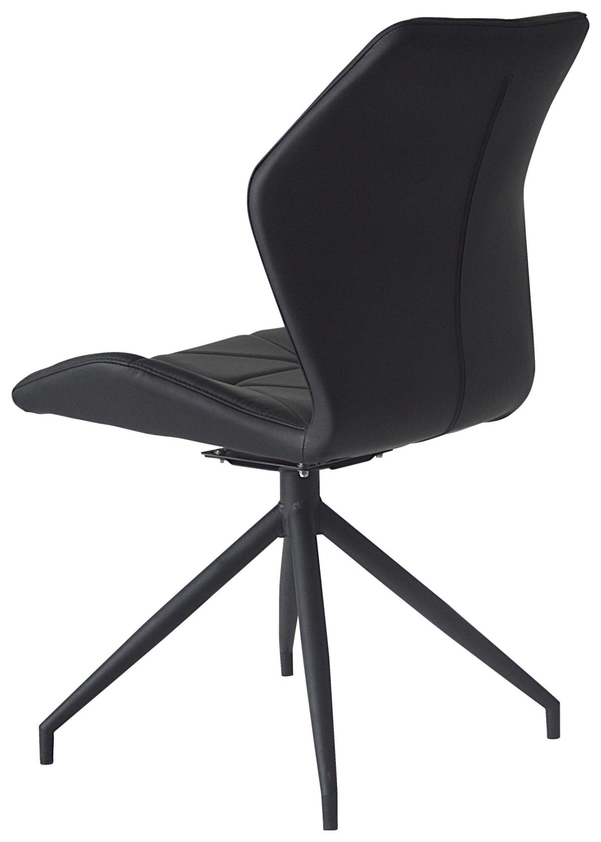 Stuhl-Set IMKE Schwarz, 360° drehbar - Schwarz, KONVENTIONELL, Textil/Metall (52/90,5/62cm) - MID.YOU