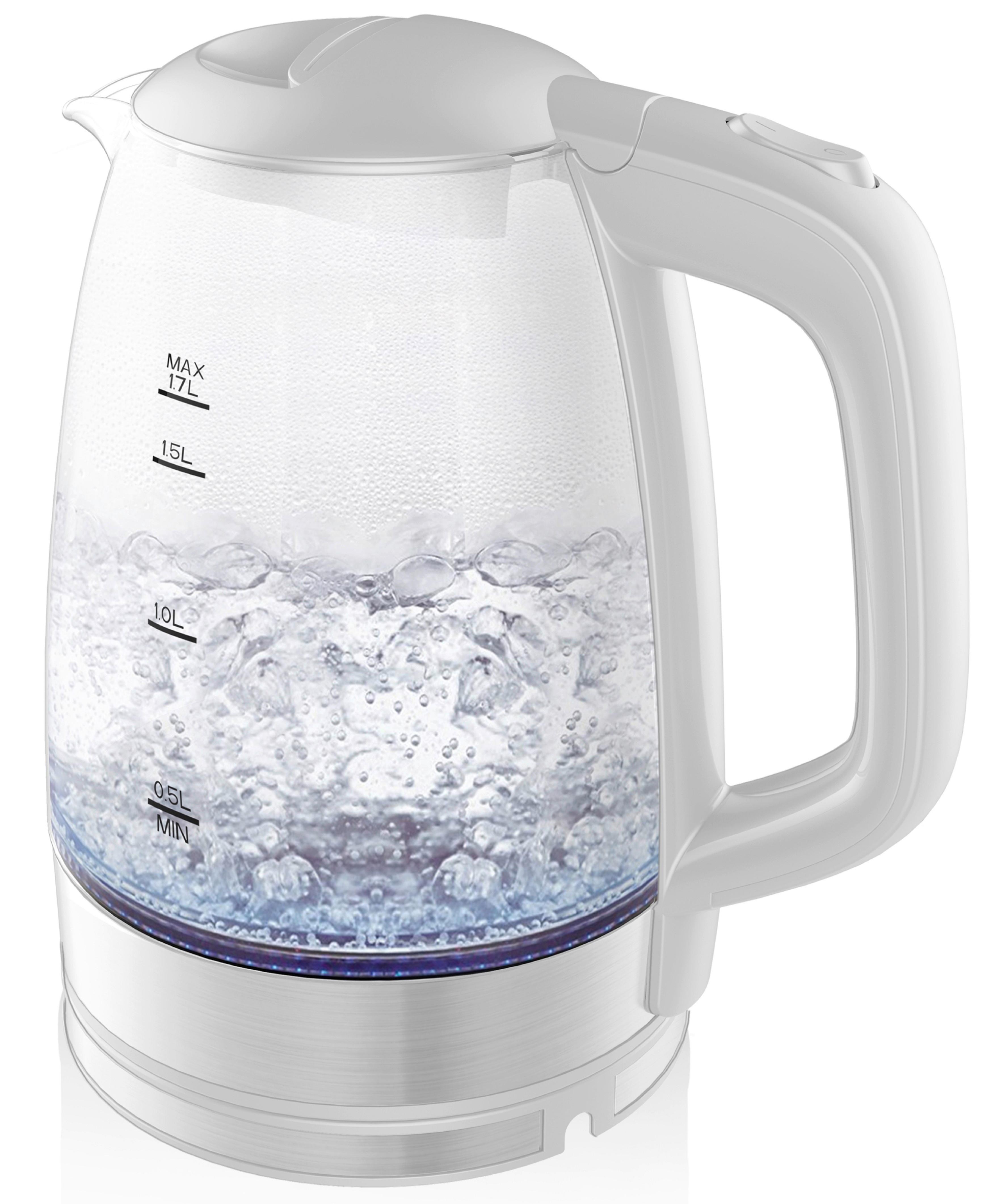 Wasserkocher Olem Weiß ca. 1,7 l - Weiß, Glas/Kunststoff (20,4/14,8/23cm) - Insido